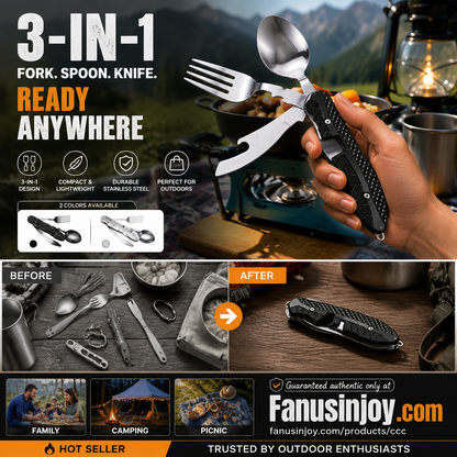 🎉🎉Surprise 50% off！🏕️Must-have for outdoor trips 🍴🥄4-In-1 Outdoor Folding Multifunctional Tableware - image 2