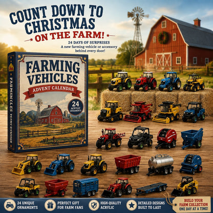 Farming Vehicles World Advent Calendar 2026 - 24-Day Festive Countdown, Acrylic Charms Blind Box