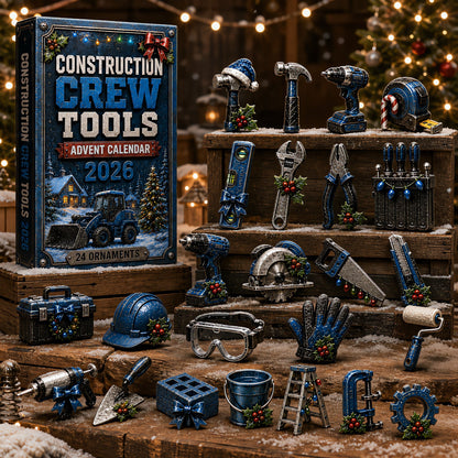 🔥Last 50 pcs✨Construction Crew Tools Advent Calendar 2026 - 24-Day Festive Countdown, Acrylic Charms Blind Box