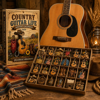 🔥Last 50 pcs✨Country Guitar Life Advent Calendar 2026 - 24-Day Festive Countdown, Acrylic Charms Blind Box