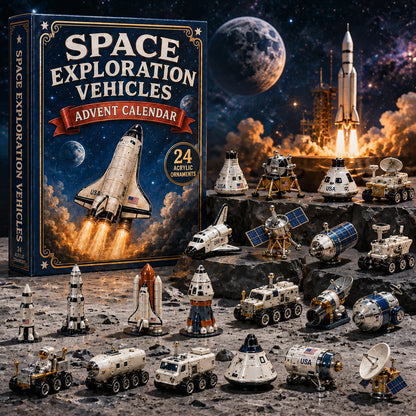 High-quality miniature model✨ Space Exploration Vehicles Advent Calendar 2026 - 24-Day Festive Countdown, Acrylic Charms Blind Box