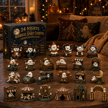 🎃 24-Day Halloween Advent Calendar – 24 Nights of Spooky Carnival Surprises, Collectible Figures & Magical Fun