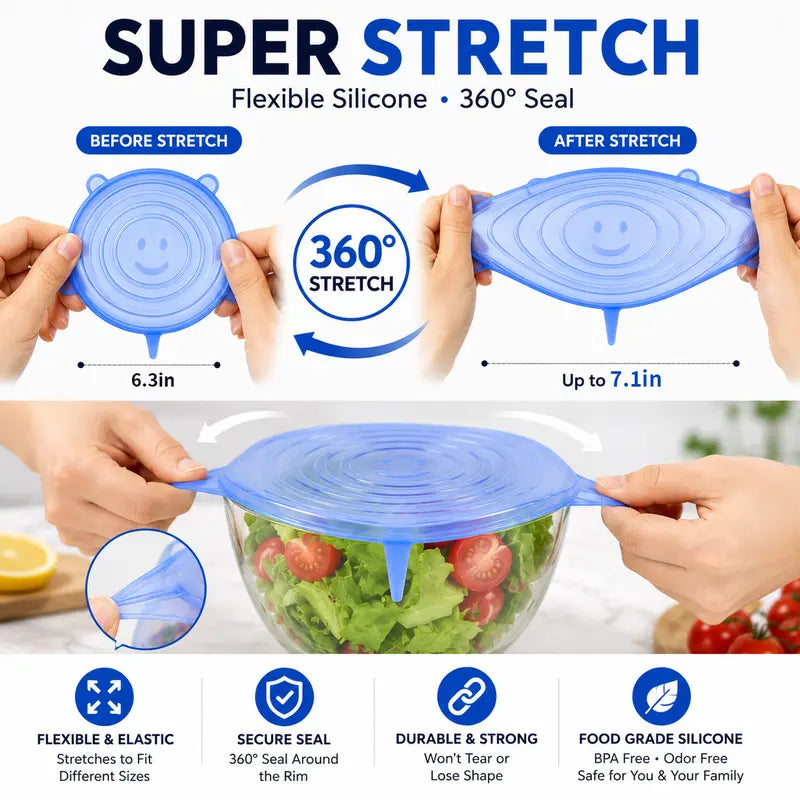 🥣 LIMITED‑TIME 50% OFF! 🫙 Adpartner Silicone Lids for Food Storage (6-Pack) ♻️ - image 18