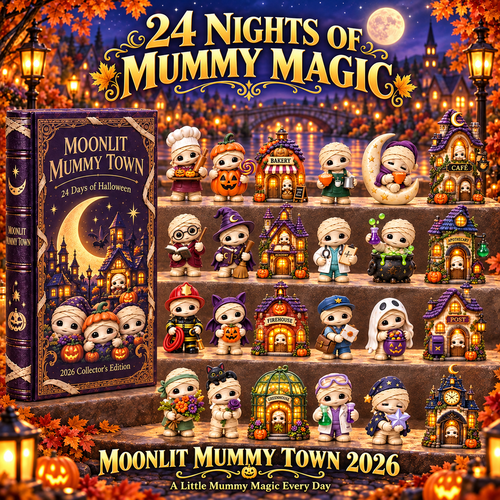 2026 Moonlit Mummy Town Halloween Advent Calendar – 24 Adorable Mummy & Village Collectibles in a Deluxe Gift Box