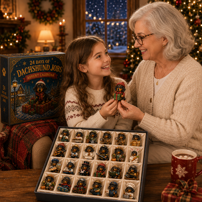 24 Days of Dachshund Jobs Advent Calendar 2026 – 24 Unique Collectible Dachshund Miniatures, Christmas Countdown Gift for Dog Lovers