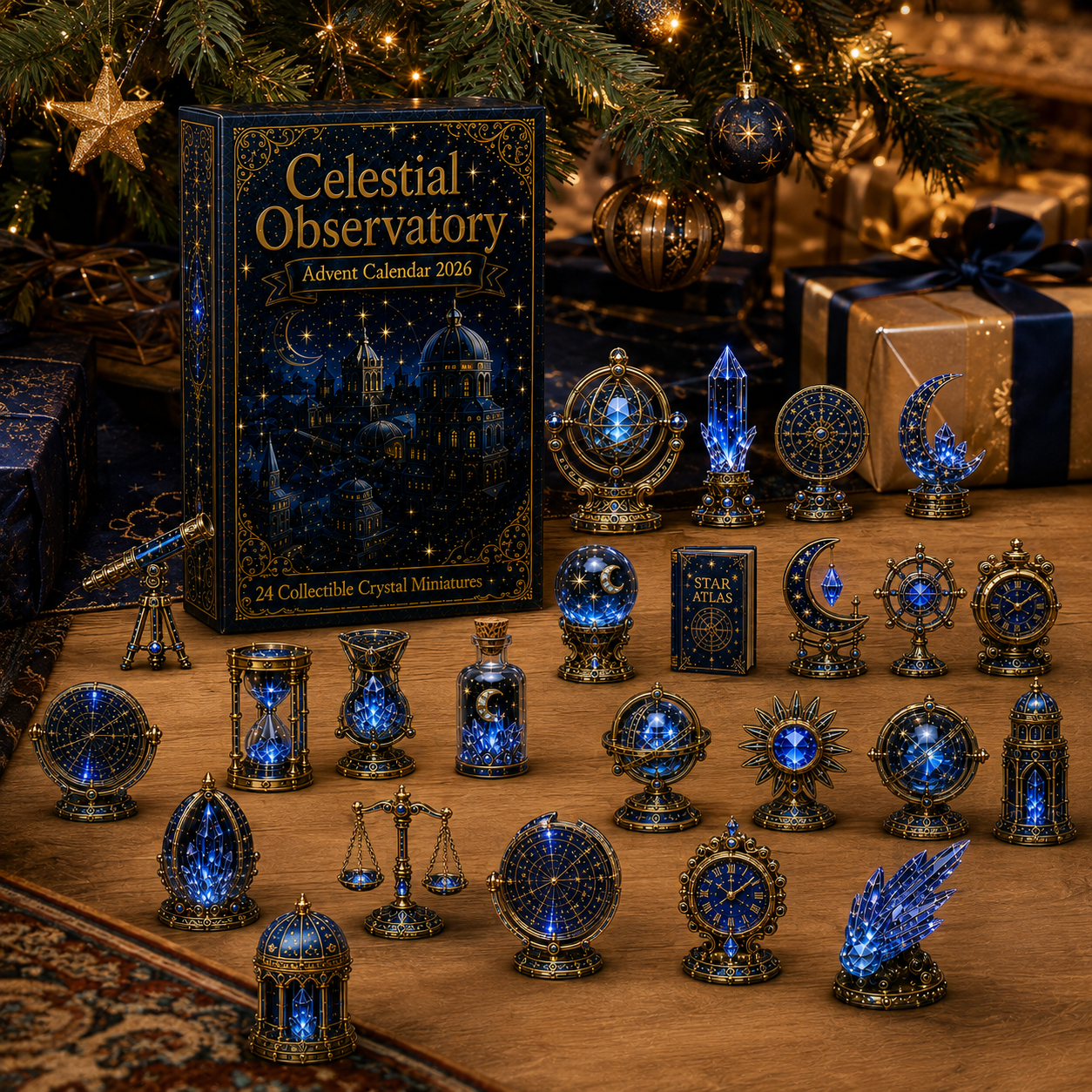 Celestial Observatory Advent Calendar 2026 – 24-Day Crystal Astronomy Miniature Collection | Moon, Stars & Cosmic Treasures