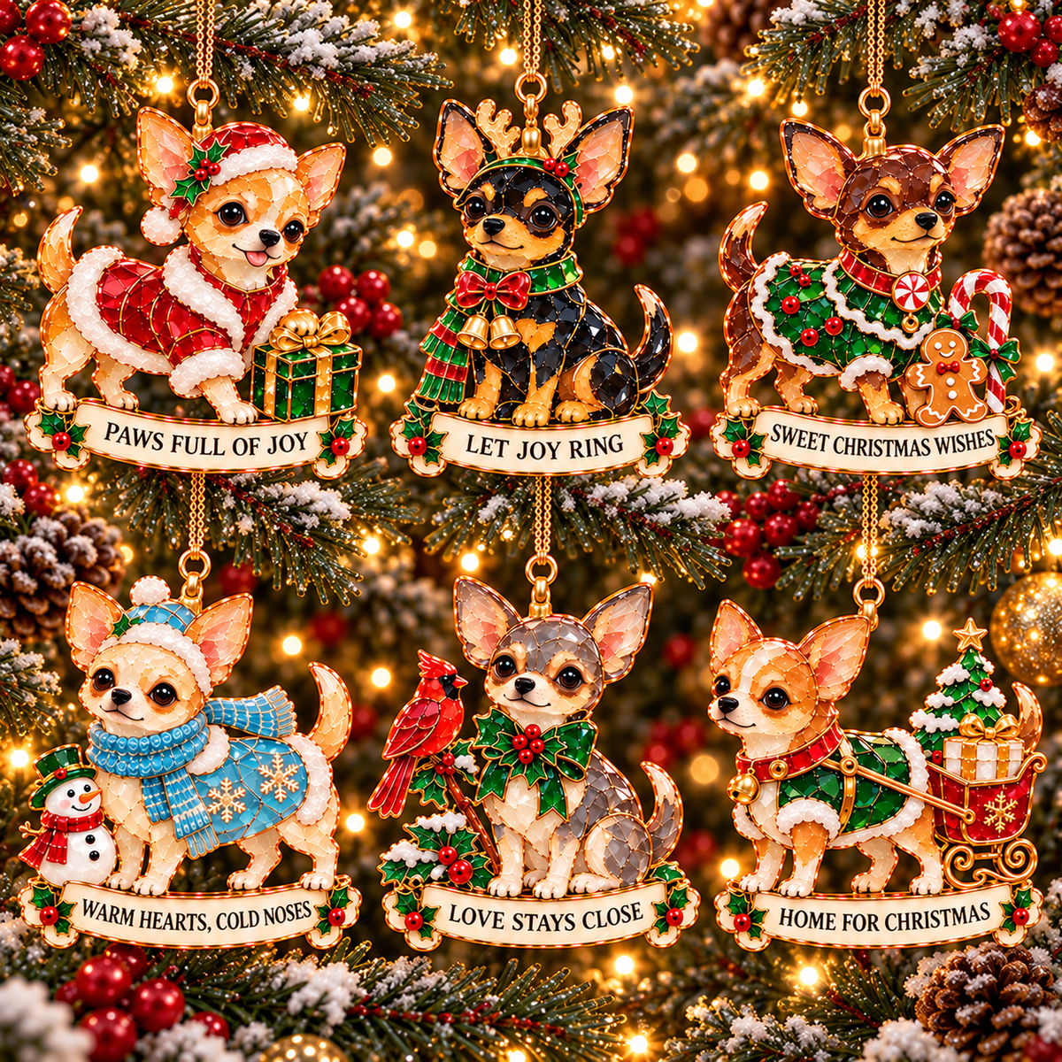 Chihuahua Christmas Ornaments 🎄🐶 | 6 Festive Designs