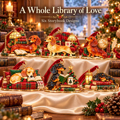 Dachshund Christmas Ornaments – Cozy Library Holiday Collection