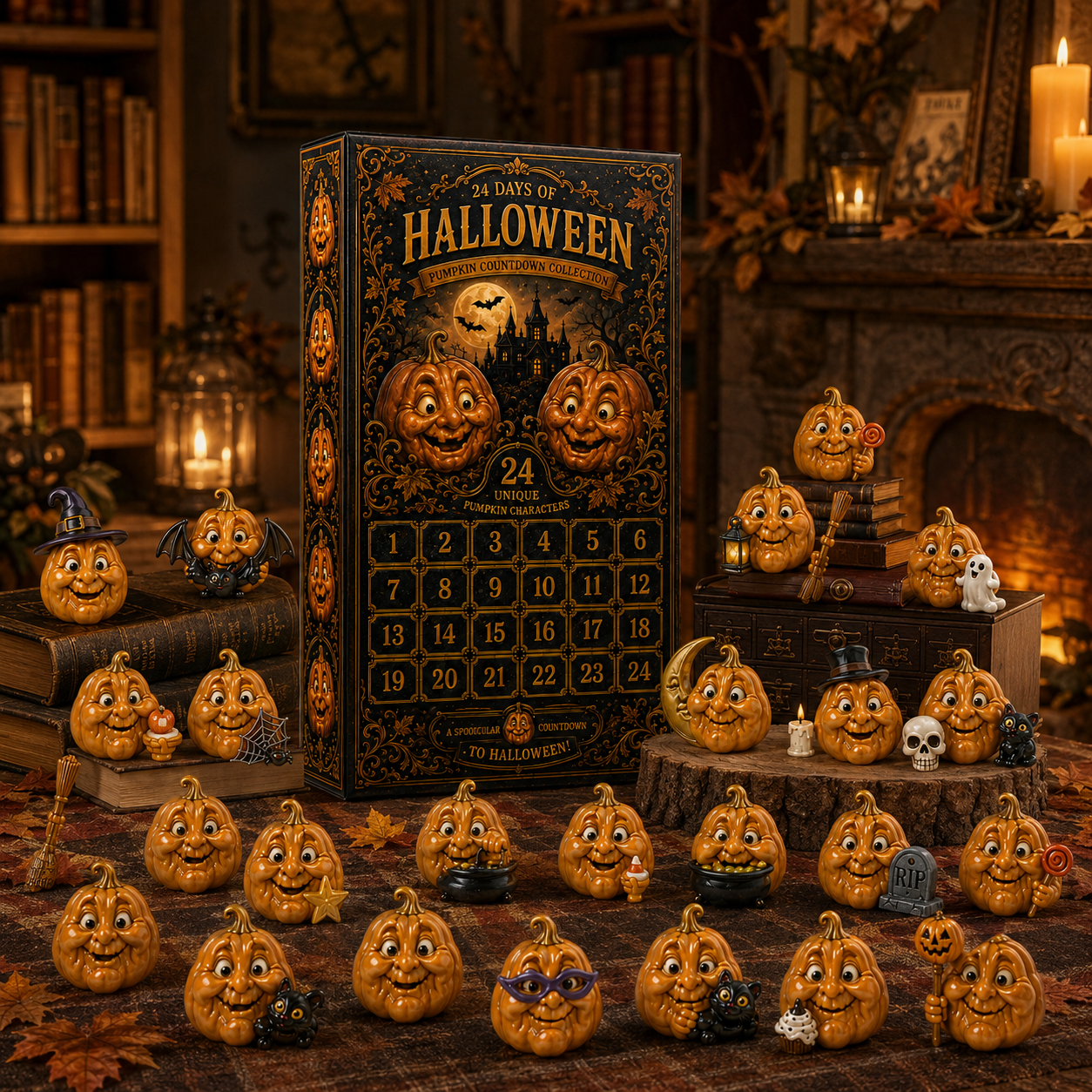 ✨24-Day Christmas Countdown Advent Calendar –Halloween Pumpkin Ornament