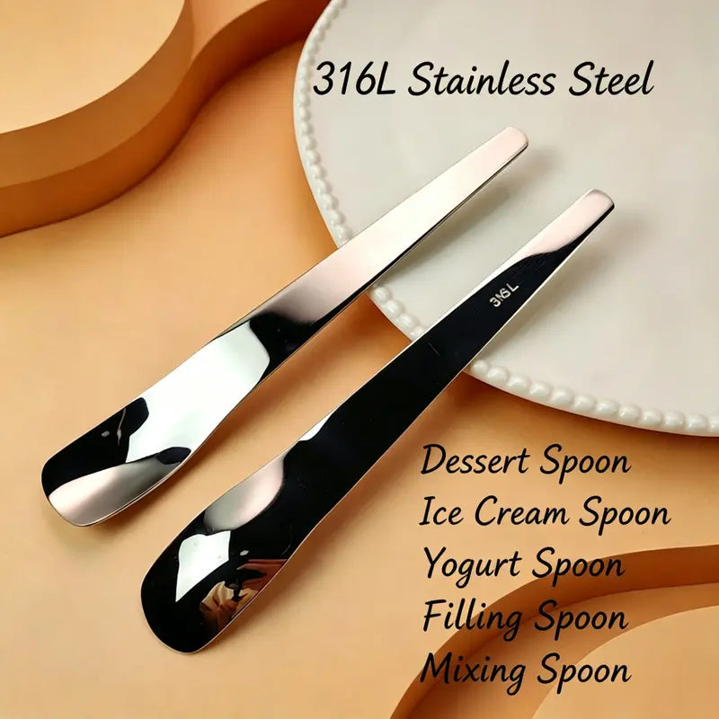 316L Stainless Steel Dessert Spade Spoon, Mirror Polished Thick Multi‑Purpose Spoon🥄 - image 4