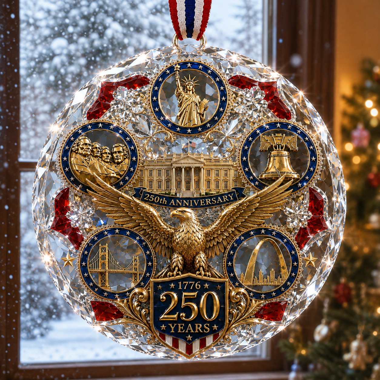 250th Anniversary American Heritage Christmas Ornament – Patriotic 250 Years of Freedom Keepsake for 2026