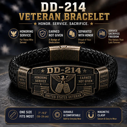🔥DD-214 Veteran Honor Bracelet - Made By VETERAN 'Robert Smith'