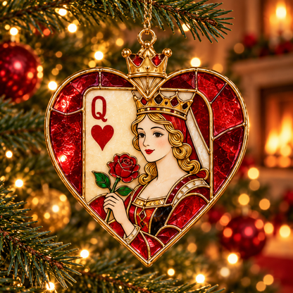 ✨ 2026 Vintage Stained Glass Playing Card Christmas Ornaments – Set of 6 |  Poker Ace, Queen, King, Jack & Joker Hanging Decorations | Casino & Card Game Christmas Tree Ornaments | Unique Gifts for Poker Lovers