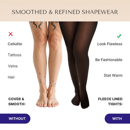 Women's Sheer-Panel Fleece-Lined Tights Bodysuit 🖤