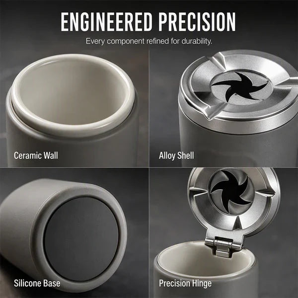 Rotating Sealed Lid Car Ashtray Odor Resistant Auto Cigarette Ashtray Fits Vehicle Cup Holder🌸 - image 4