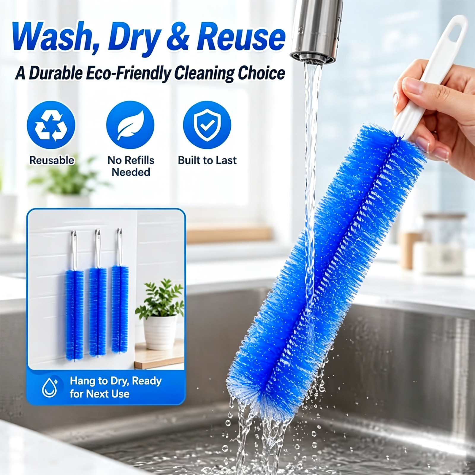 2 Counts Bendable Microfiber Head,Reusable Dust Remover💨 - image 8