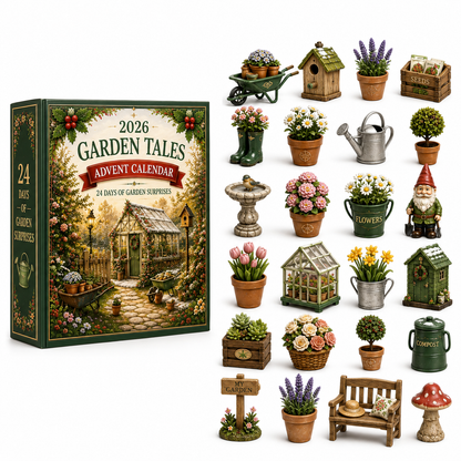 2026 Garden Tales 24-Day Advent Calendar – 24 Charming Garden Miniatures, Magical Christmas Countdown Gift Set for Garden Lovers & Collectors
