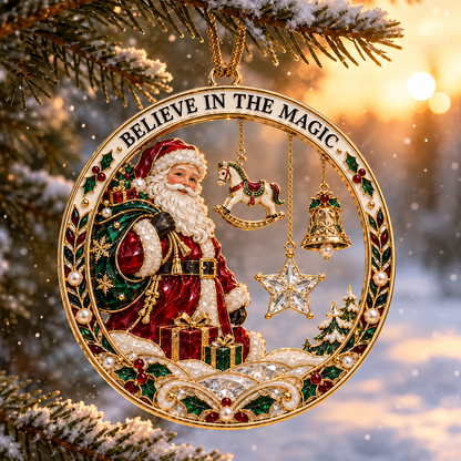 2026 Christmas Blessings Hanging Ornaments – 9 Festive Designs with Holiday Scenes, Stars & Snowflakes
