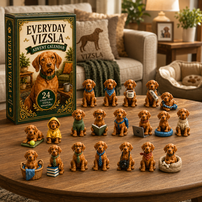 Everyday Vizsla Advent Calendar 2026 – 24 Days of Adorable Vizsla Miniatures, Daily Dog Moments & Perfect Gifts for Vizsla Lovers, Acrylic Charms Blind Box