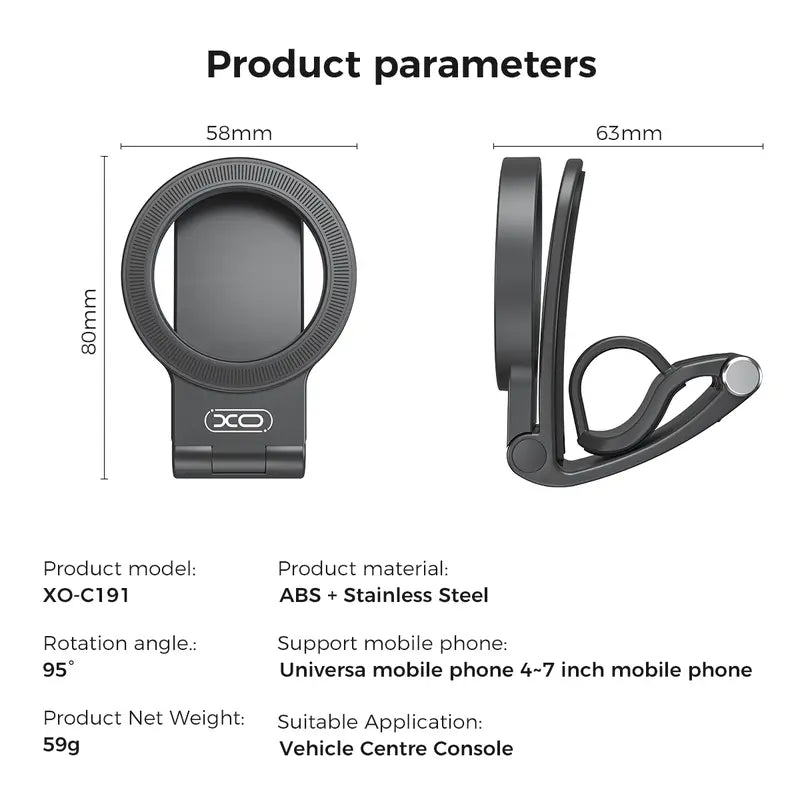 Strong Magnet Magnetic Cellphone Car Mount - Hands-Free Phone Holder, 95° Adjustable - image 9