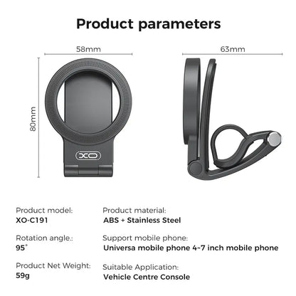 Strong Magnet Magnetic Cellphone Car Mount - Hands-Free Phone Holder, 95° Adjustable - image 9