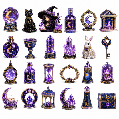 Lunar Witch Advent Calendar 2026 – 24 Enchanted Crystal Miniatures for a Magical Moonlit Countdown