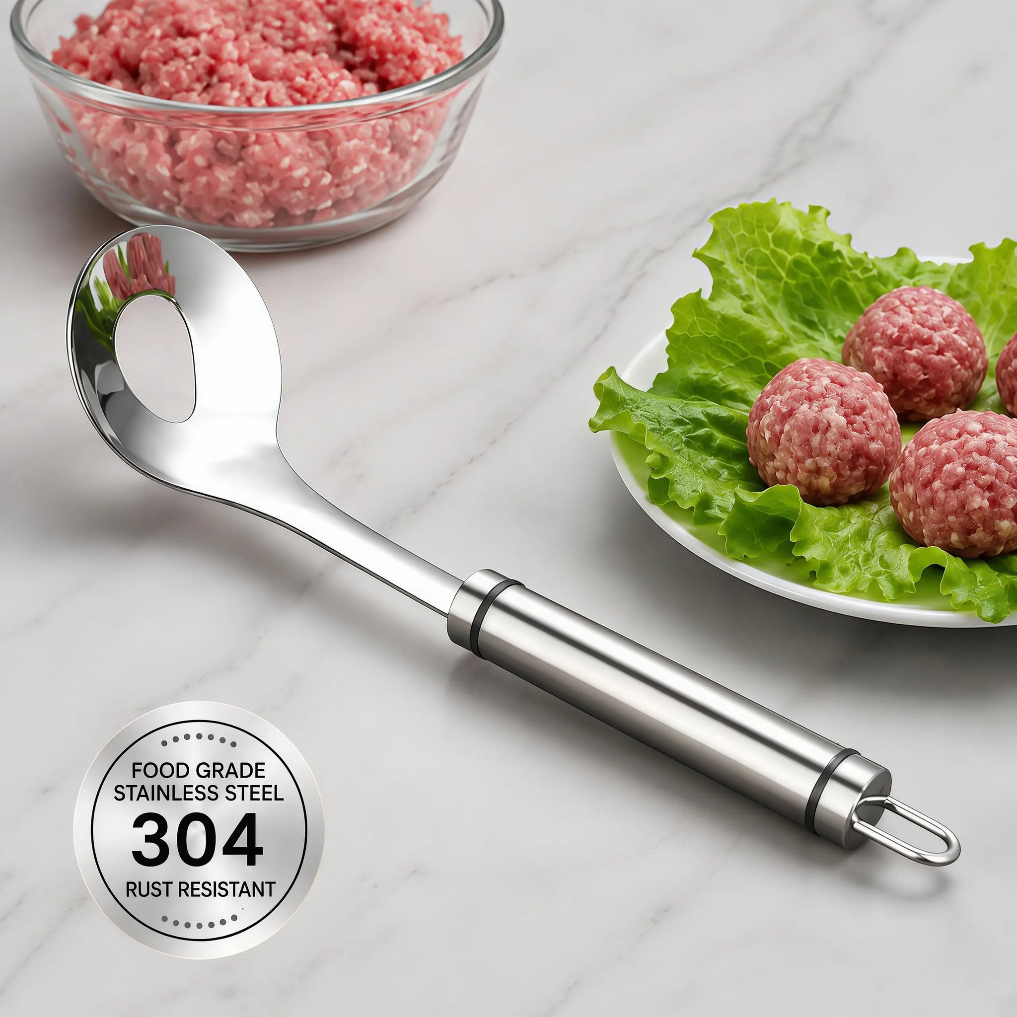 Stainless Steel Meatball Maker Spoon, Non‑Stick Meat Ball Extrusion Scoop 🍲 - image 13