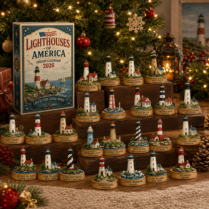 Lighthouses of America Advent Calendar 2026 – 24-Day Coastal Heritage Countdown, Collector-Grade Lighthouse Miniatures, Acrylic Charms Blind Box