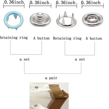 Seamless Stitching Sewing Kit-100Pcs Invisible Colored Metal Buckle & Manual Pressure Pliers 🔧