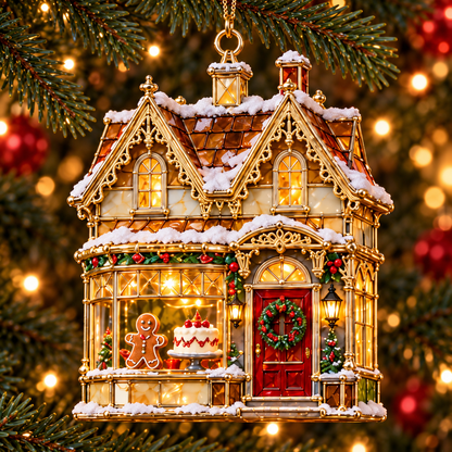 🏘️ 2026 Christmas Village House Ornaments – Set of 6 Vintage Holiday Keepsakes