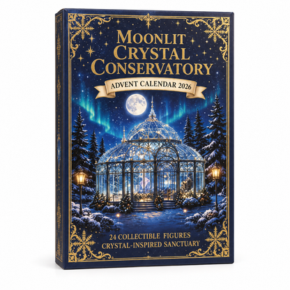 Moonlit Crystal Conservatory 2026 – 24-Day Crystal Miniature Countdown Calendar | Enchanted Winter Collectible Gift Set