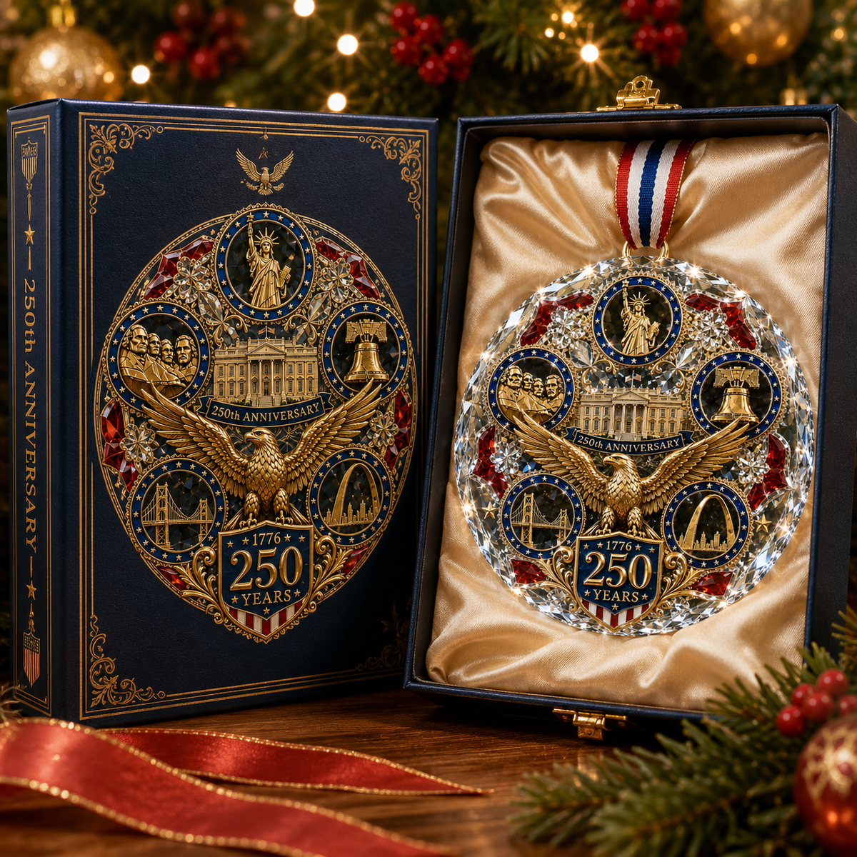250th Anniversary American Heritage Christmas Ornament – Patriotic 250 Years of Freedom Keepsake for 2026