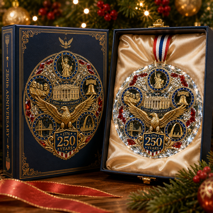 250th Anniversary American Heritage Christmas Ornament – Patriotic 250 Years of Freedom Keepsake for 2026