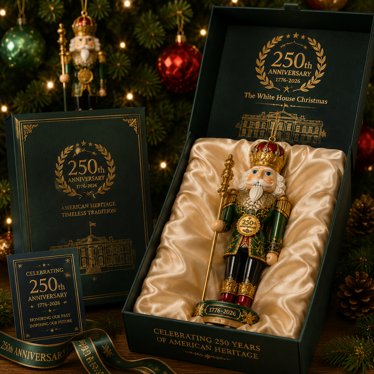 Limited anniversary edition✨2026 America 250th Anniversary Emerald Nutcracker King Ornament