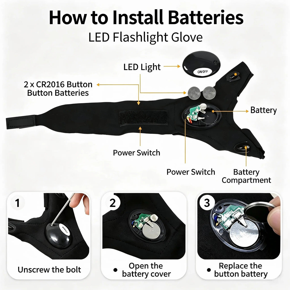 One Pair LED Finger Flashlight Gloves, Hands-Free LED Light Gloves for Fishing, Camping, Repair🧤 - image 11