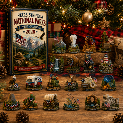 National Parks Adventure Advent Calendar 2026 – 24 Days of American Wilderness, Collector-Grade Miniature Keepsakes, Acrylic Charms Blind Box