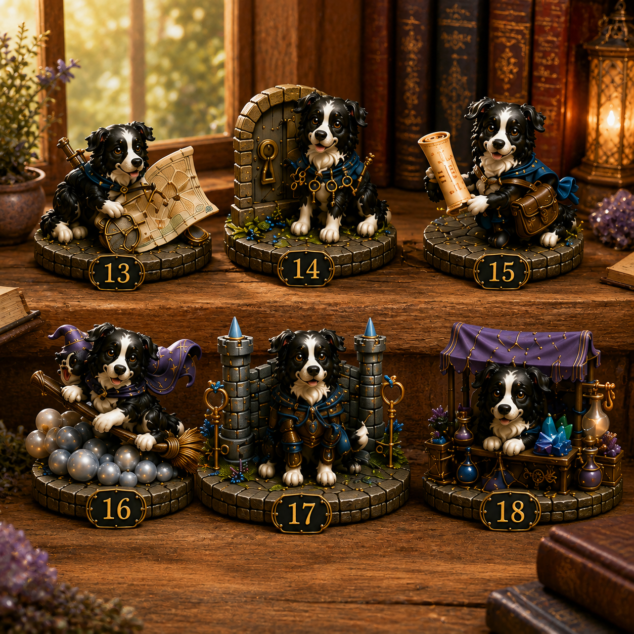 Border Collie Enchanted Advent Calendar 2026 – 24 Days of Magical Miniature Dog Figurines, Christmas Surprises & Storybook Adventures