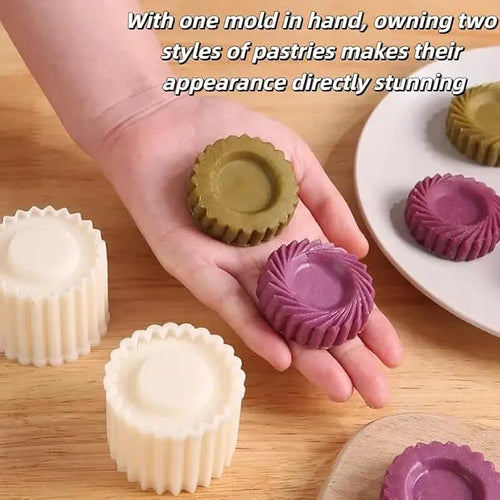 Sunflower‑Patterned Round Hand‑Press Mooncake Mold, French‑Style Lace Pastry Mold 🍪 - image 1