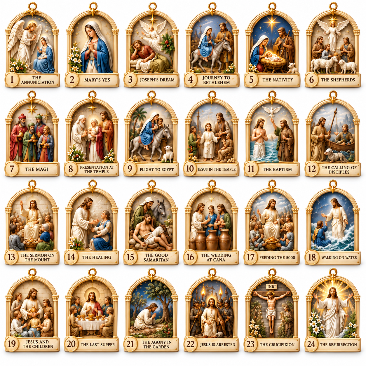 Story of Jesus 2026 – 24 Days of Faith & Wonder Advent Calendar with 24 Unique Biblical Scene Miniatures, Christian Christmas Collectible Gift
