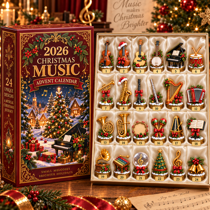 2026 Christmas Music 24-Day Countdown Calendar –  Holiday Collectible Gift for Music Lovers