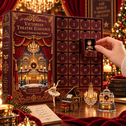 Victorian Theatre Elegance 2026 – 24 Days of Christmas Stage Wonders Collectible Countdown Calendar, 24 Unique Victorian Theatre Miniatures for Theatre Lovers