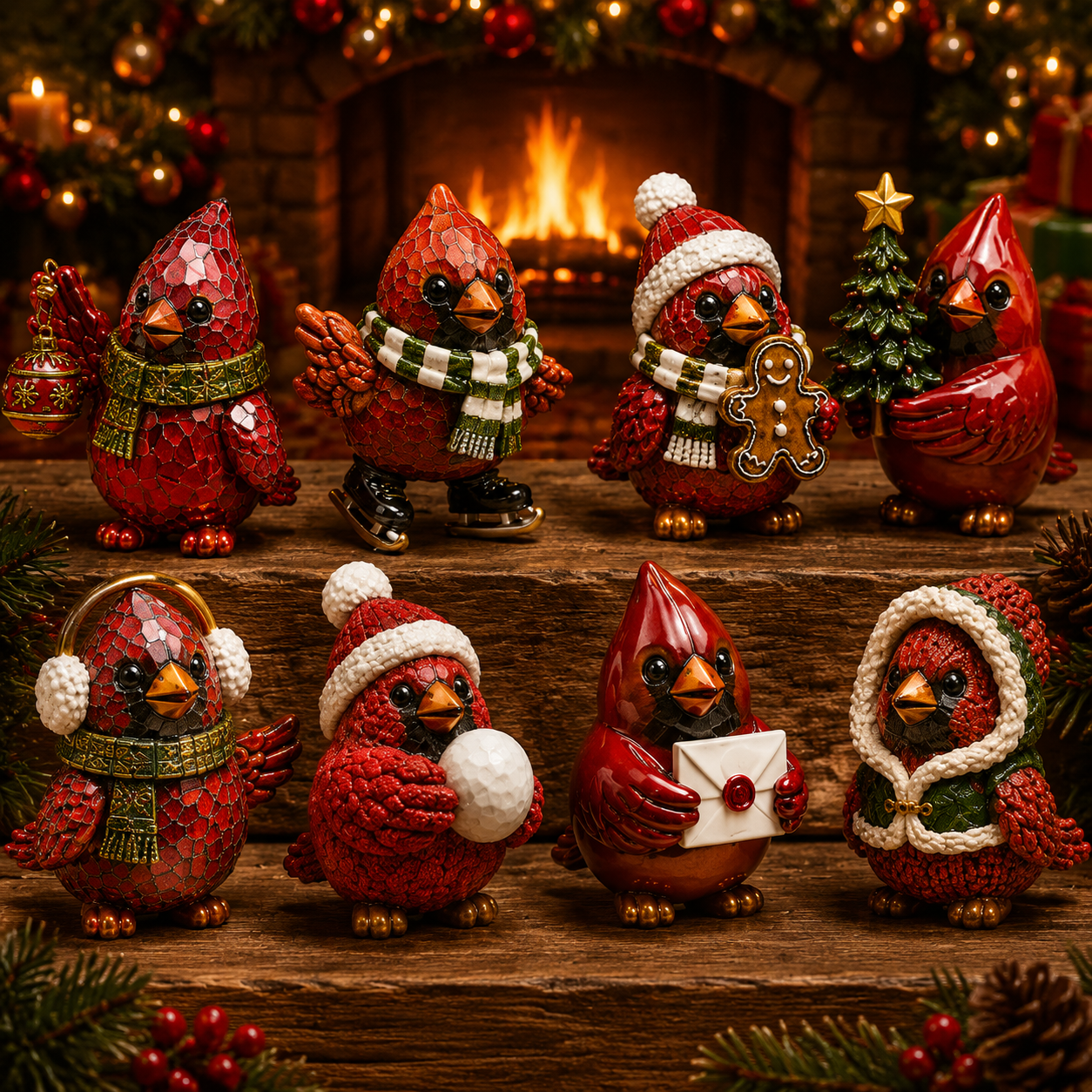 🔥Last 50 pcs✨⏰Last day 50% off🔥✨24-Day Advent Calendar - cardinal Christmas ornaments