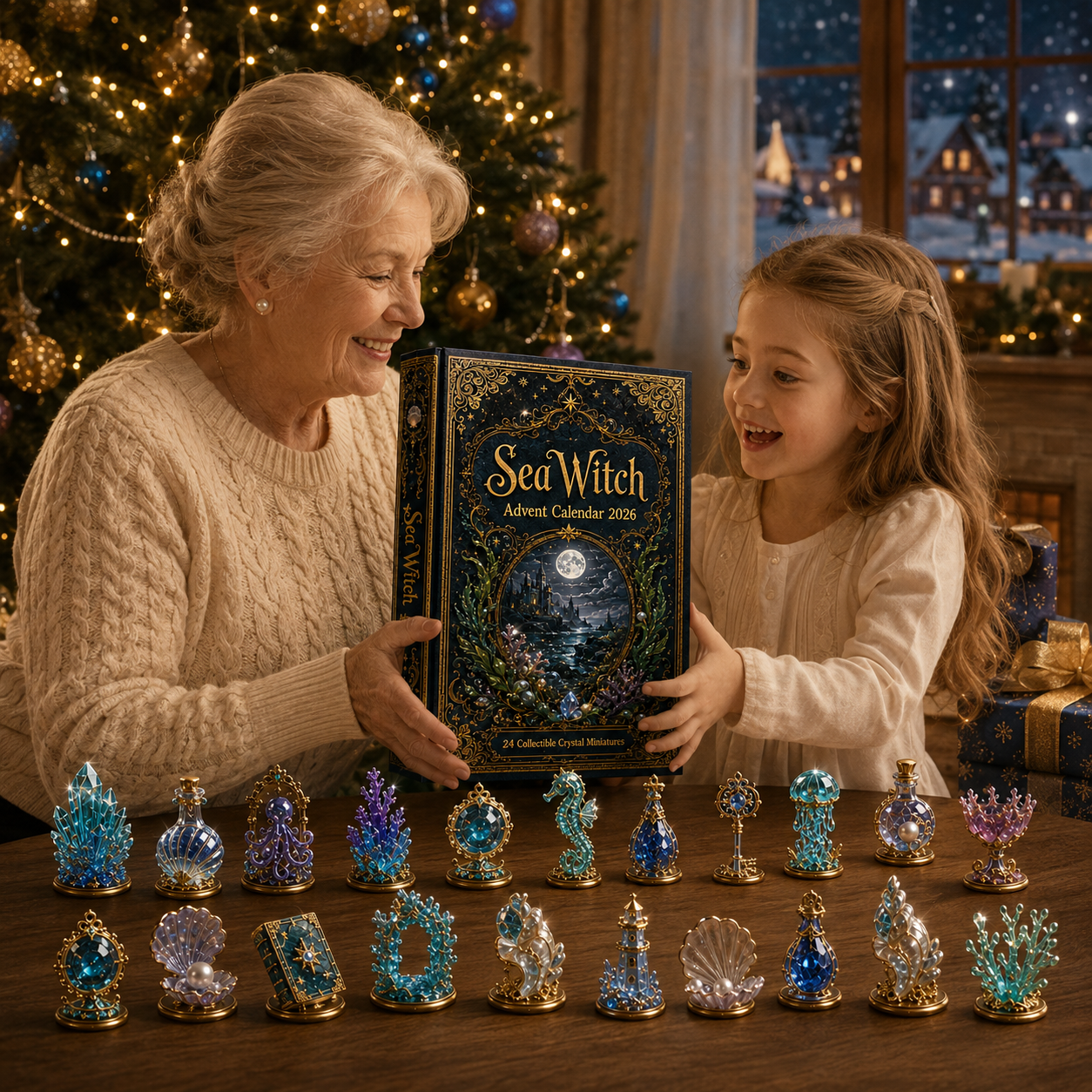 Sea Witch Advent Calendar 2026 – 24-Day Enchanted Ocean Crystal Miniature Countdown Calendar | Mystical Sea Collectible Gift Set