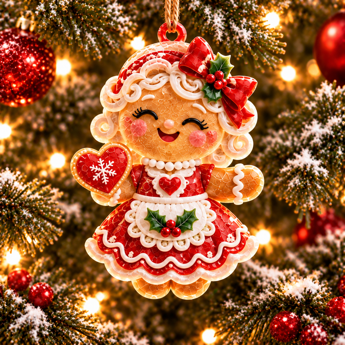 6-Piece Gingerbread Christmas Ornament Collection – Adorable  Gingerbread Family, Couple & Holiday Characters | Festive Christmas Tree Hanging Decorations, Sweet Family Keepsake Gifts