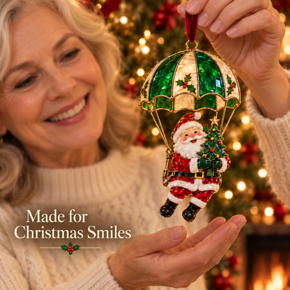Parachuting Santa Christmas Ornaments – 6 Whimsical Holiday Designs