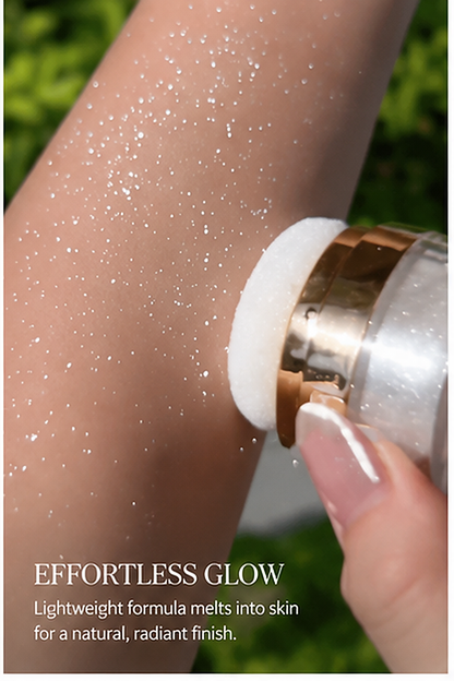 3-Shade Shimmer Highlighter with Puff | Face & Body Glow - image 9