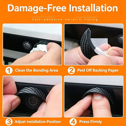 2PCS Car Reverse Camera Rain Cover, Anti‑Fog Waterproof Protection Hood, Carbon Fiber Texture🛡️ - image 9