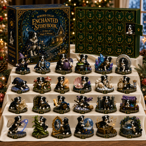 Border Collie Enchanted Advent Calendar 2026 – 24 Days of Magical Miniature Dog Figurines, Christmas Surprises & Storybook Adventures