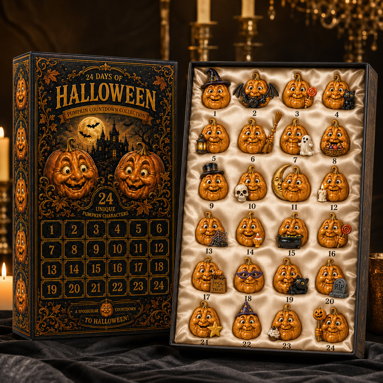 ✨24-Day Christmas Countdown Advent Calendar –Halloween Pumpkin Ornament