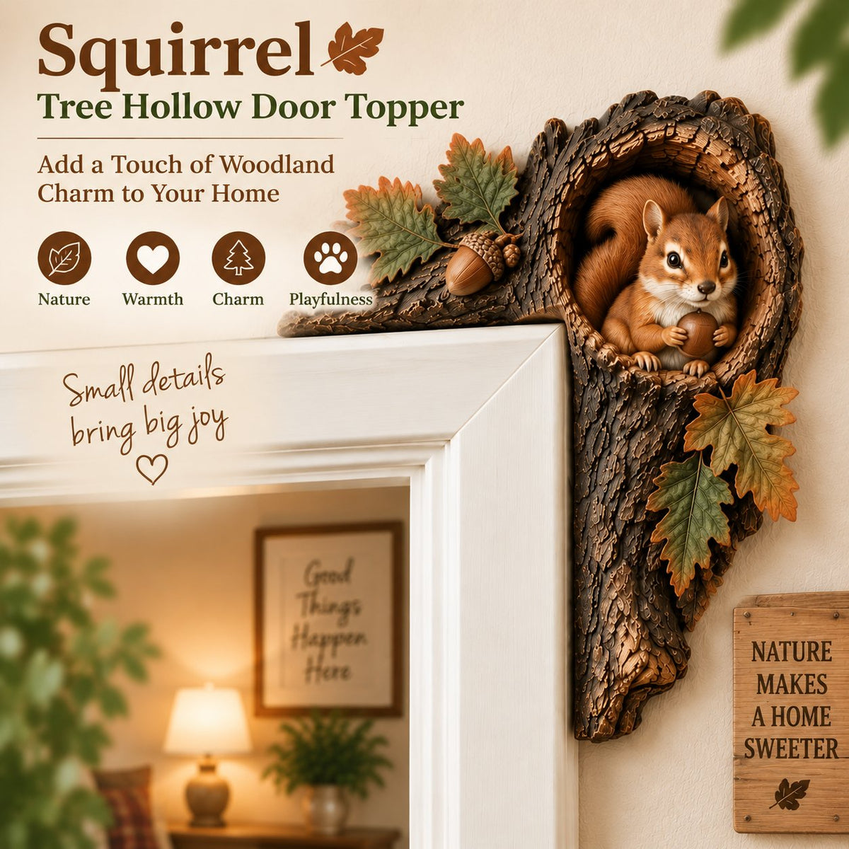 🎅 2026 Christmas Gift 50% Off--⏰LAST DAY 50% OFF 🐿️ 3D Chipmunk Tree Hollow Door Topper | Woodland Animal Doorway Decor For Cozy Nature Homes - image 4
